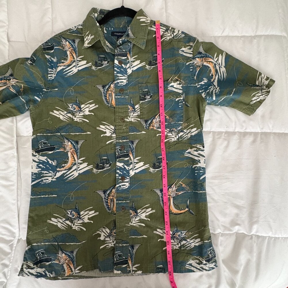 CROFT & BARROW Men’s Short-Sleeve Shirt 100% Cotton Billfish & Boats Size Small - Picture 5 of 6